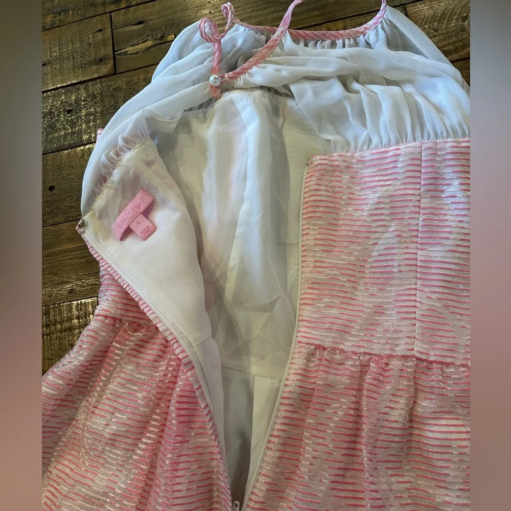 Lilly Pulitzer Kailey Dress Pink & White Size 2 - Picture 7 of 11
